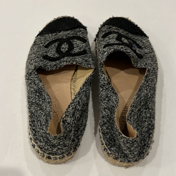 Chanel Espadrille 38 Woven Felt CC Runway Rare Flats CC-0322N-0082 - Picture 3 of 7